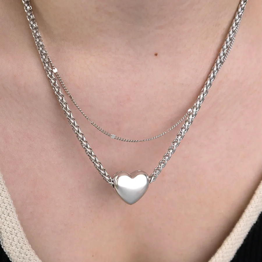 Bubble Heart Silver Locket Pendant sold by Wanderlust and Co product image thumbnail 4