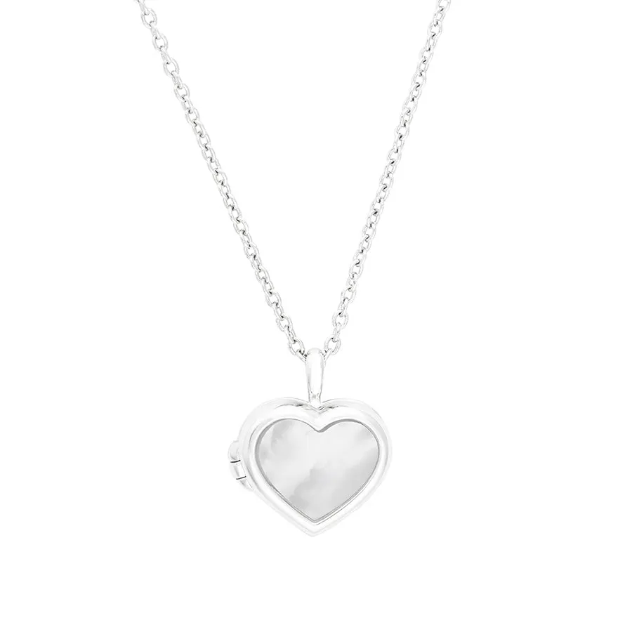 Heart Pearl & Silver Locket Necklace sold by Wanderlust and Co product image thumbnail 5