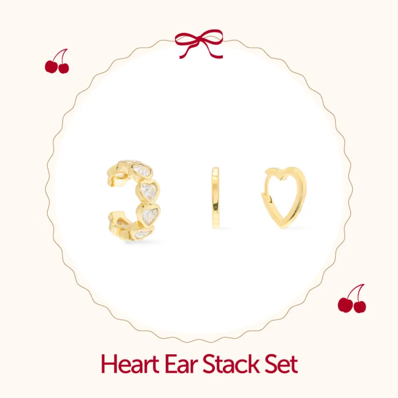 Heart Ear Stack Set sold by Wanderlust and Co