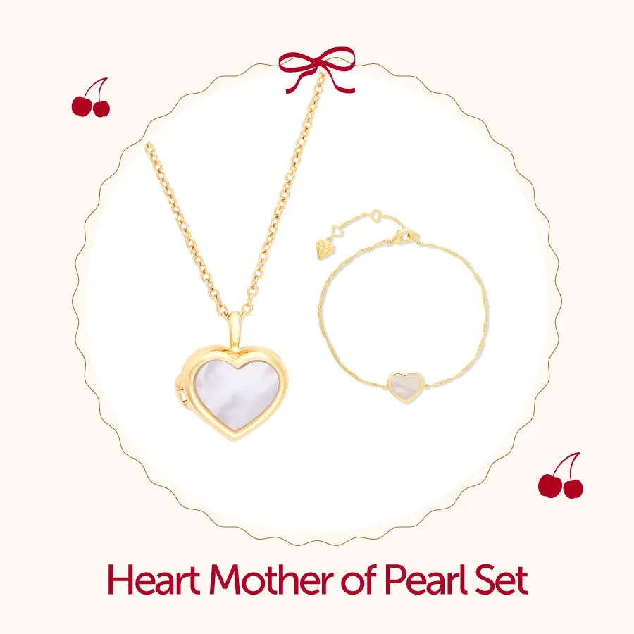 Heart Mother Of Pearl Set sold by Wanderlust and Co