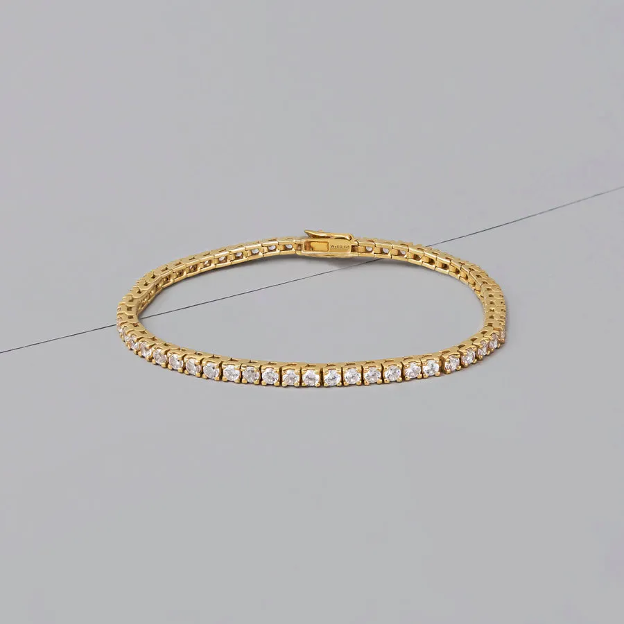 Pave 14K Gold Vermeil Tennis Bracelet sold by Wanderlust and Co