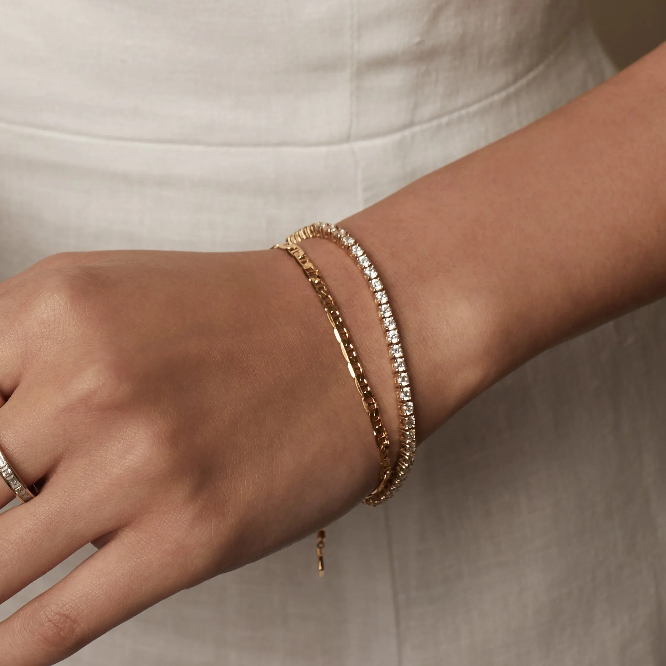 Pave 14K Gold Vermeil Tennis Bracelet sold by Wanderlust and Co product image thumbnail 2