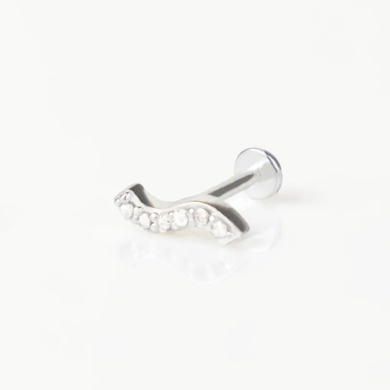 Wave Pave Silver Flat Back Earring sold by Wanderlust and Co
