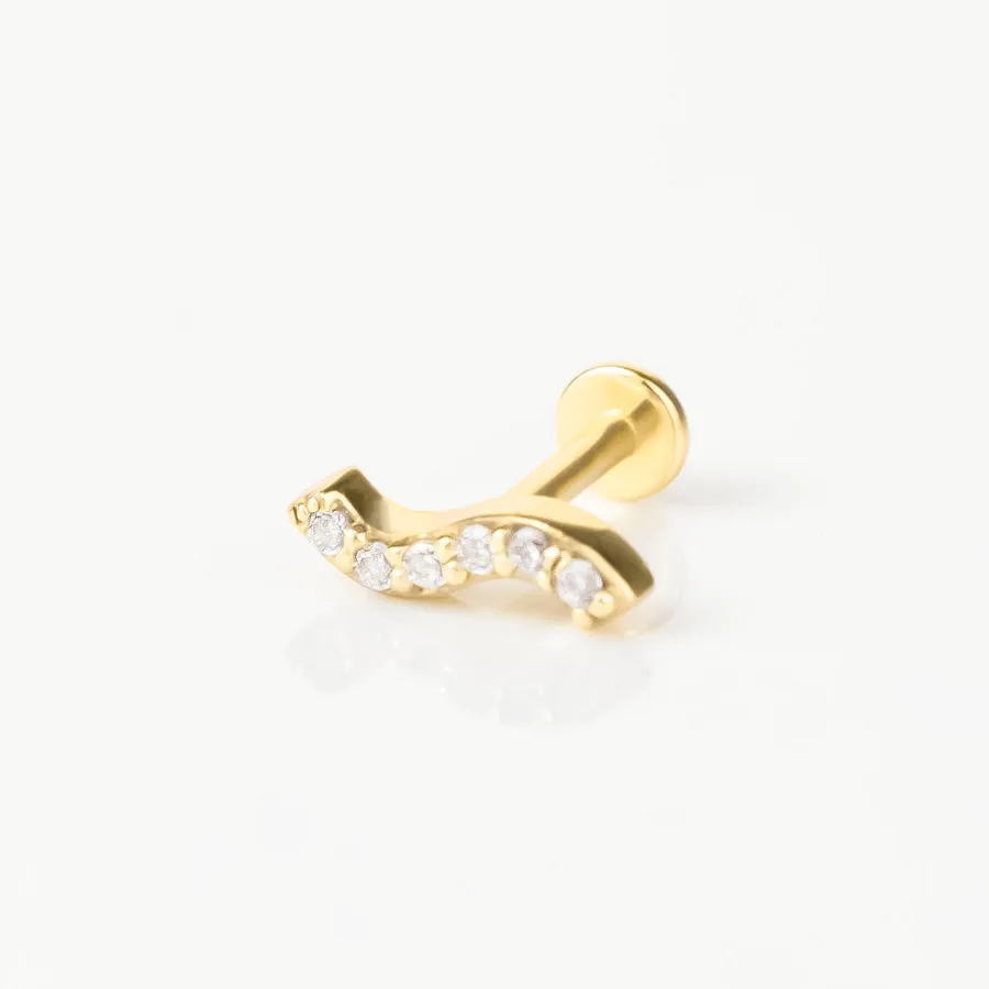 Wave Pave Gold Flat Back Earring sold by Wanderlust and Co