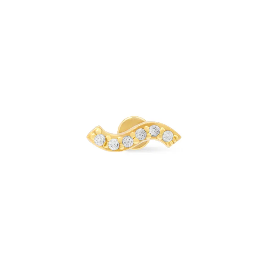 Wave Pave Gold Flat Back Earring sold by Wanderlust and Co product image thumbnail 4