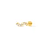 Wave Pave Gold Flat Back Earring sold by Wanderlust and Co