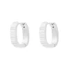 Ribbed Bar Silver 10mm Huggie Earrings sold by Wanderlust and Co