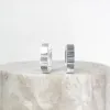 Ribbed Bar Silver 10mm Huggie Earrings sold by Wanderlust and Co