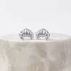 Croissant Silver Stud Earrings sold by Wanderlust and Co