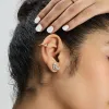 Croissant Silver Stud Earrings sold by Wanderlust and Co