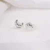 Croissant Silver Stud Earrings sold by Wanderlust and Co