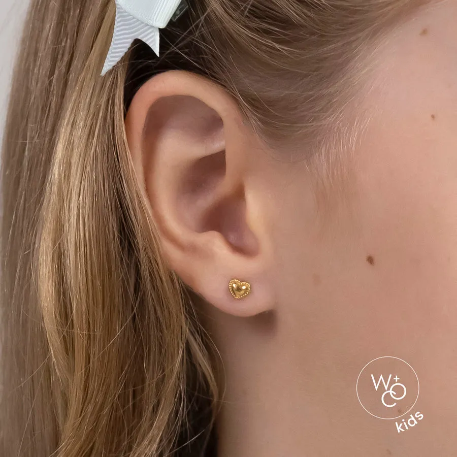 Heart Gold Flat Back Earrings sold by Wanderlust and Co product image thumbnail 2