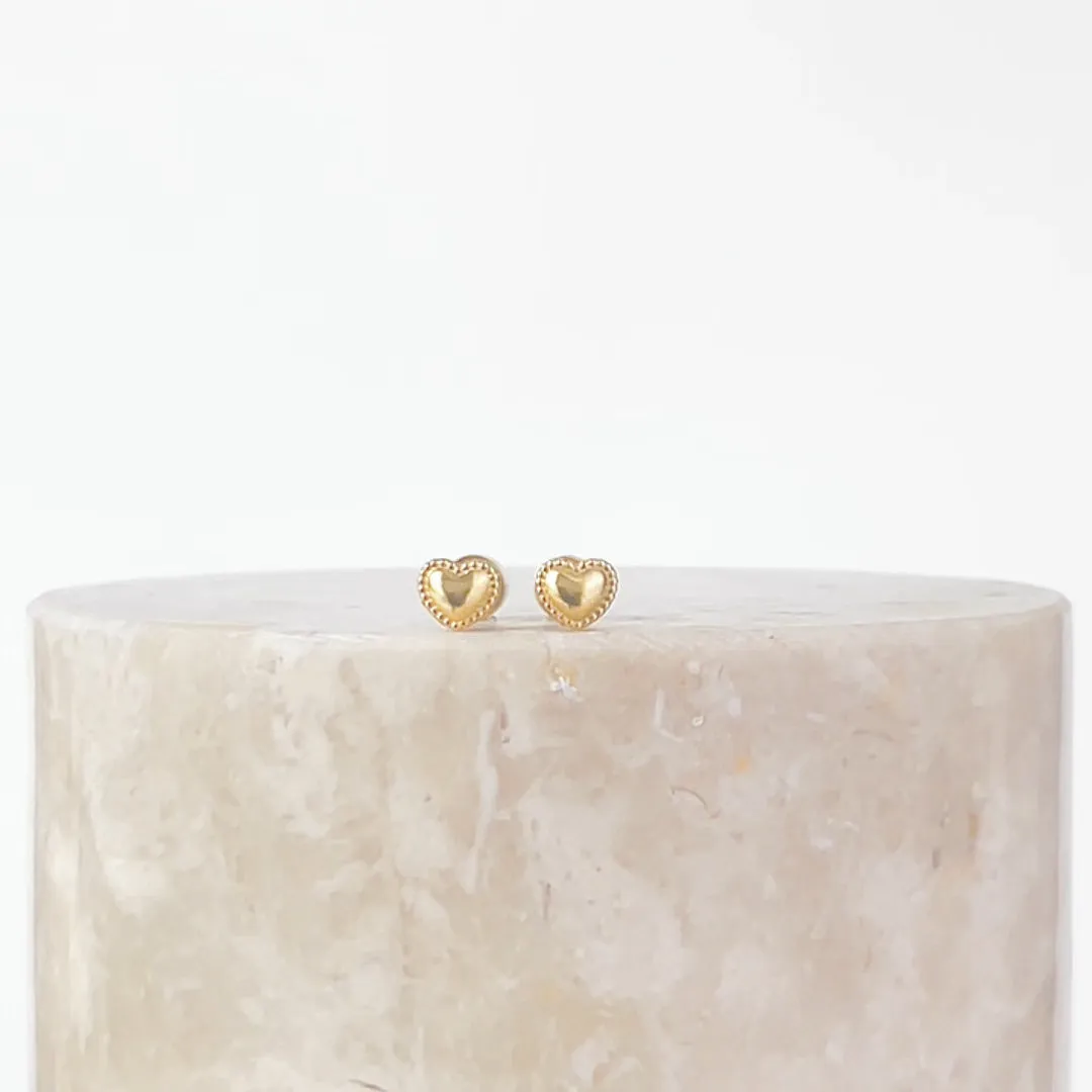 Heart Gold Flat Back Earrings sold by Wanderlust and Co product image thumbnail 4