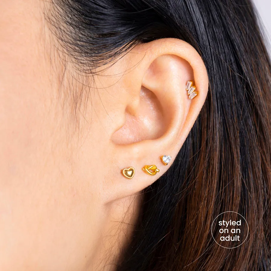 Heart Gold Flat Back Earrings sold by Wanderlust and Co product image thumbnail 3