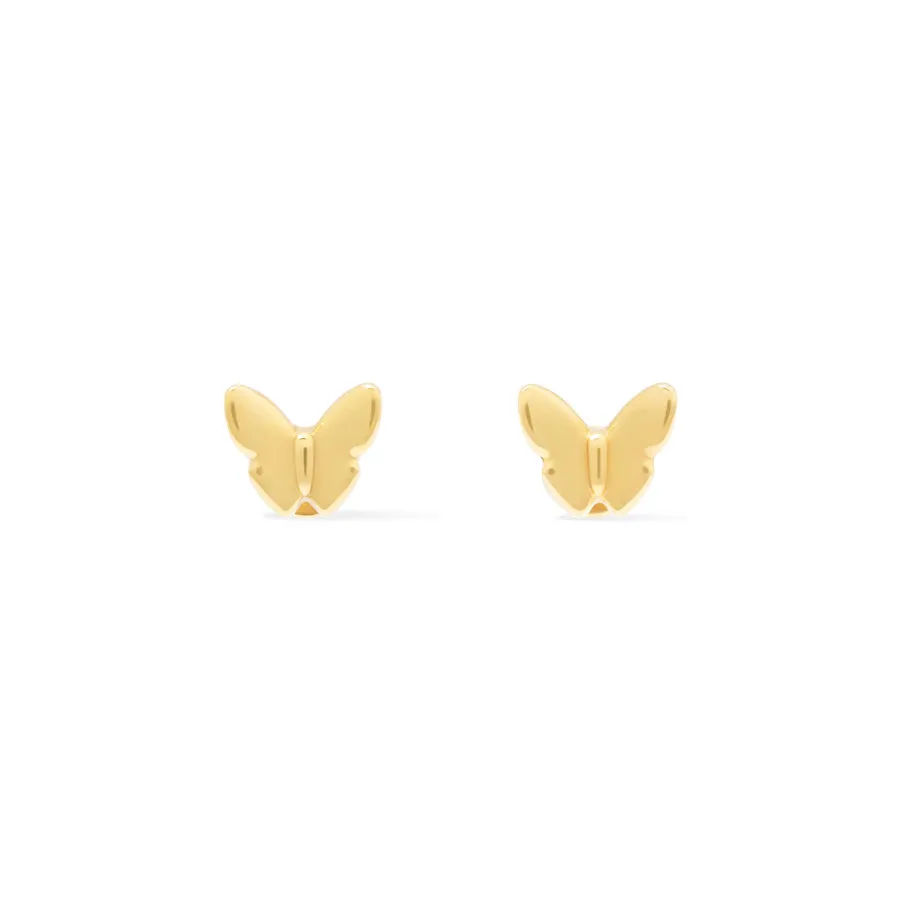 Butterfly Gold Flat Back Earrings sold by Wanderlust and Co product image thumbnail 5