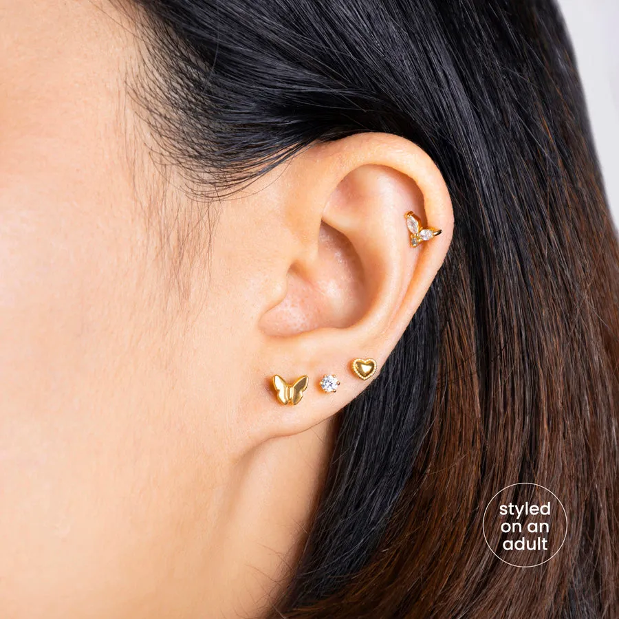 Butterfly Gold Flat Back Earrings sold by Wanderlust and Co product image thumbnail 3