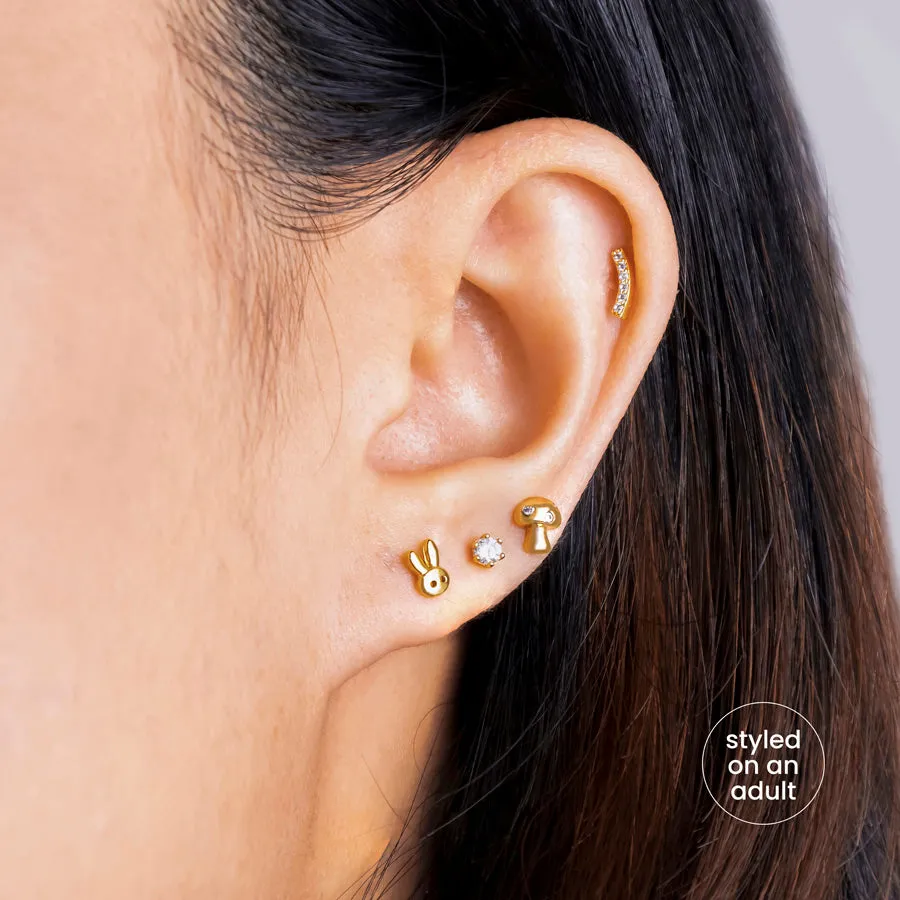Bunny Gold Flat Back Earrings sold by Wanderlust and Co product image thumbnail 3