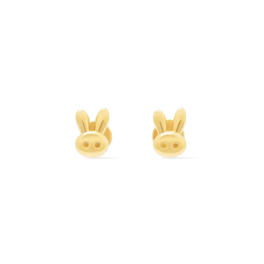 Bunny Gold Flat Back Earrings sold by Wanderlust and Co product image thumbnail 5
