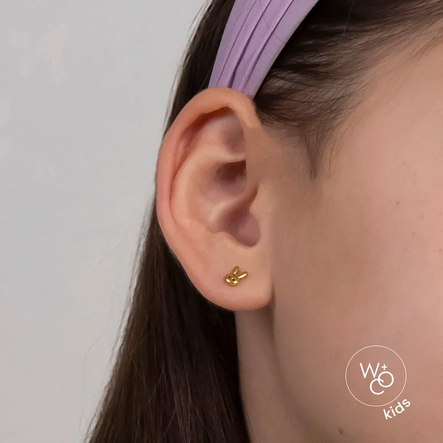 Bunny Gold Flat Back Earrings sold by Wanderlust and Co product image thumbnail 2