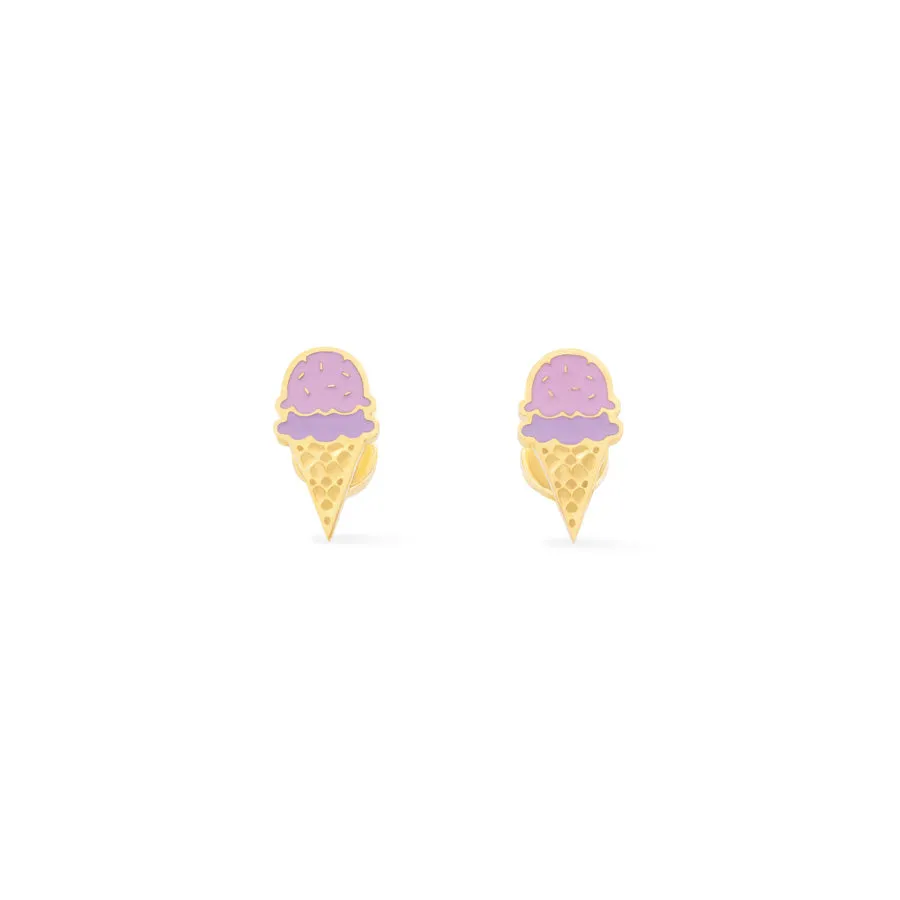 Ice Cream Enamel Gold Flat Back Earrings sold by Wanderlust and Co product image thumbnail 5