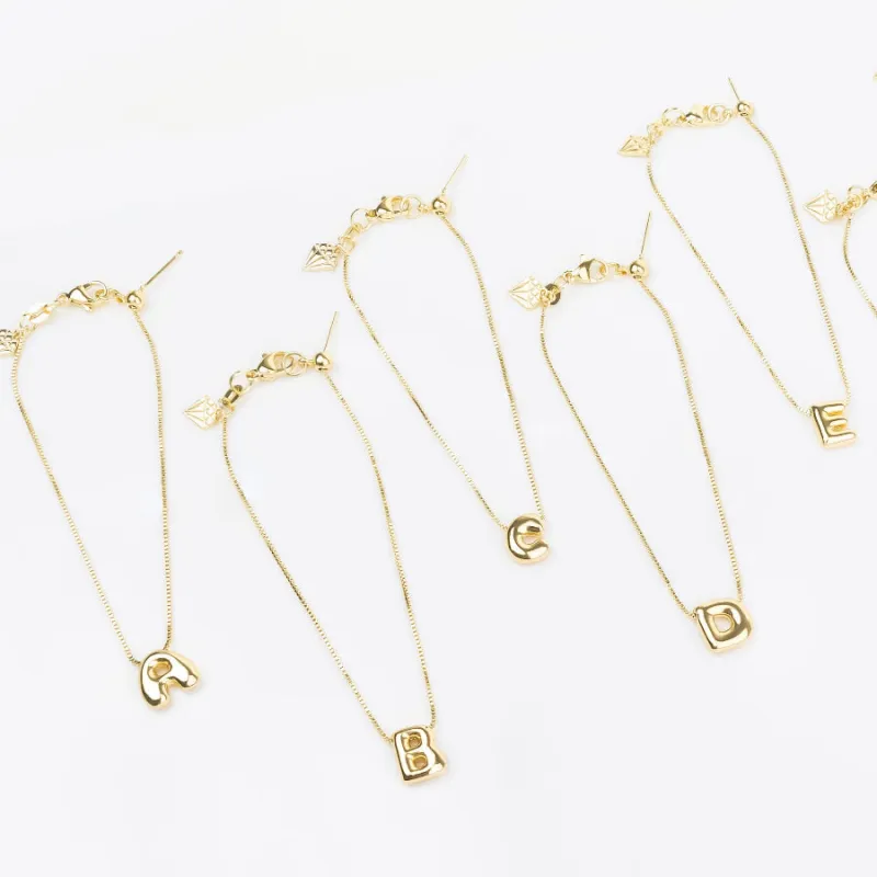 Petite Alphabet Bubble Gold Bracelet sold by Wanderlust and Co