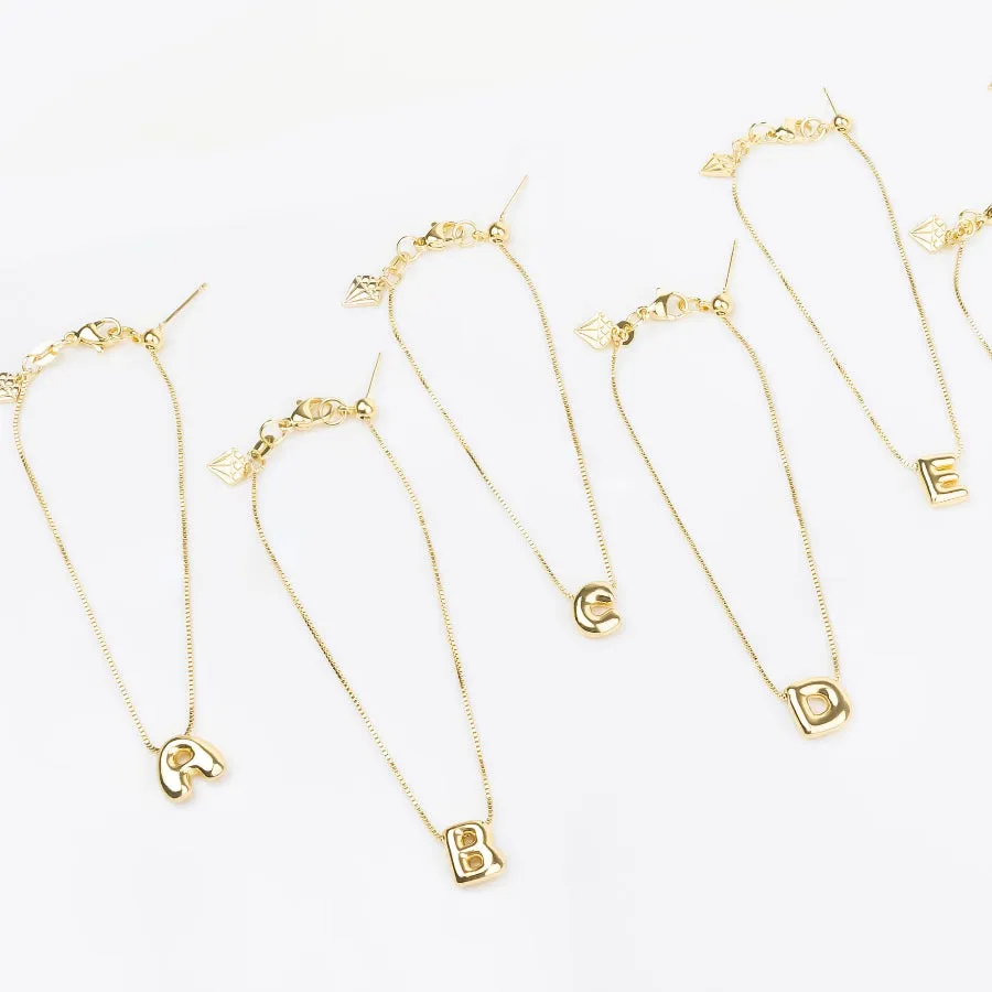 Petite Alphabet Bubble Gold Bracelet sold by Wanderlust and Co