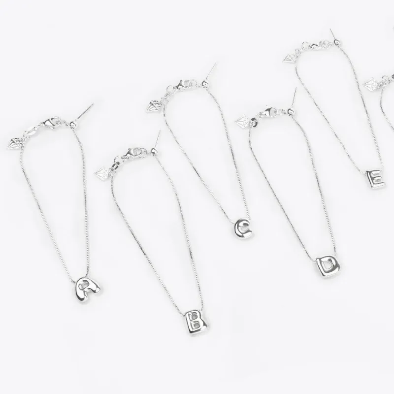Petite Alphabet Bubble Silver Bracelet sold by Wanderlust and Co
