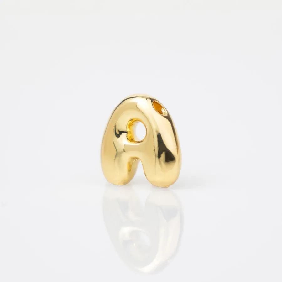 Petite Alphabet Bubble Gold Necklace sold by Wanderlust and Co product image thumbnail 5
