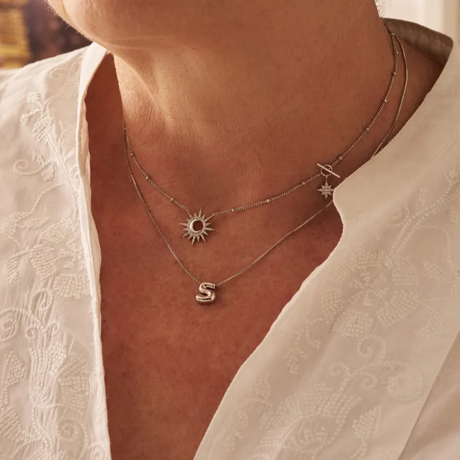 Petite Alphabet Bubble Silver Necklace sold by Wanderlust and Co product image thumbnail 2