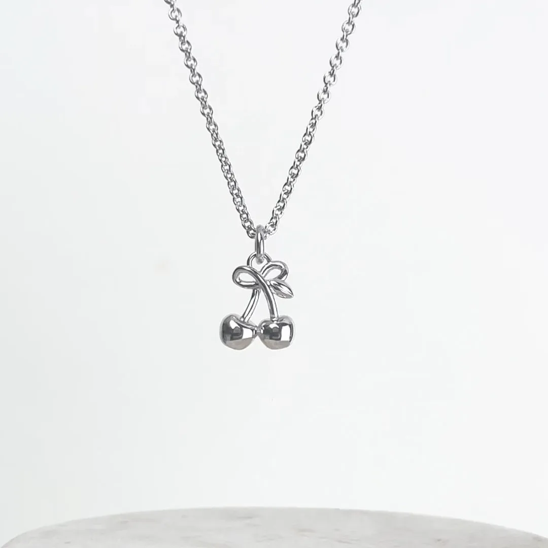 Cherry Silver Necklace sold by Wanderlust and Co product image thumbnail 3