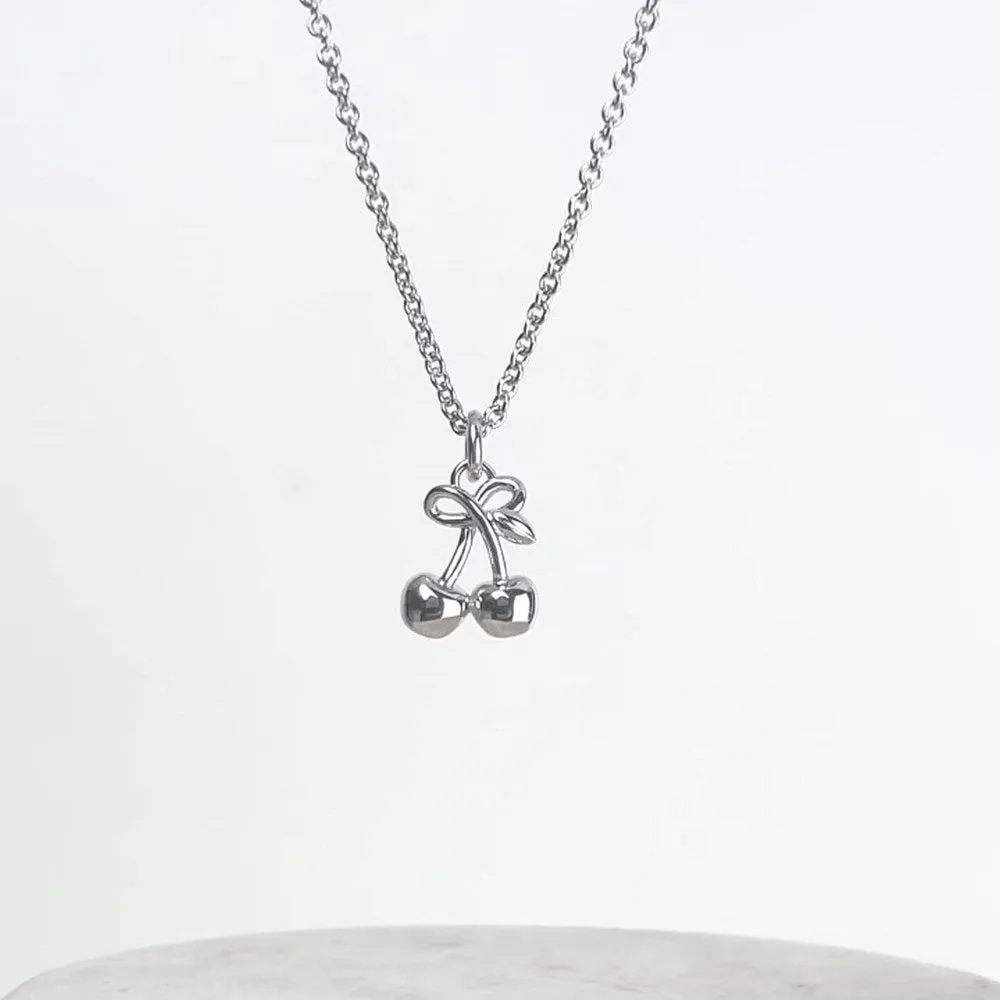 Cherry Silver Necklace sold by Wanderlust and Co product image thumbnail 3