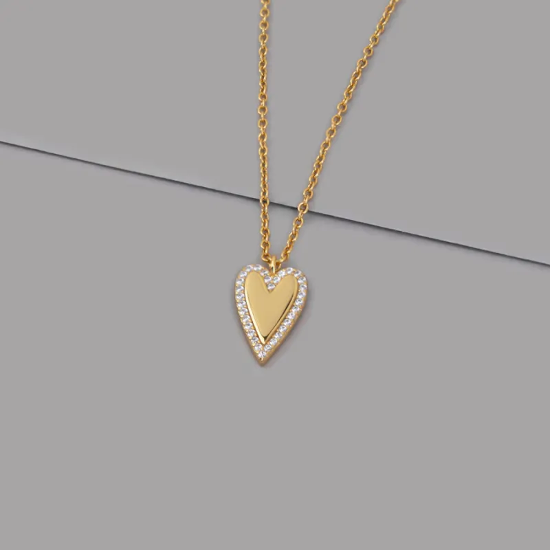All My Heart Pave 14K Gold Vermeil Necklace sold by Wanderlust and Co