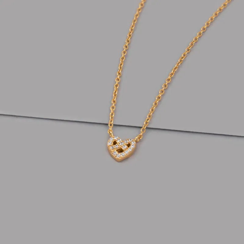 Heart Pretzel 14K Gold Vermeil Necklace sold by Wanderlust and Co