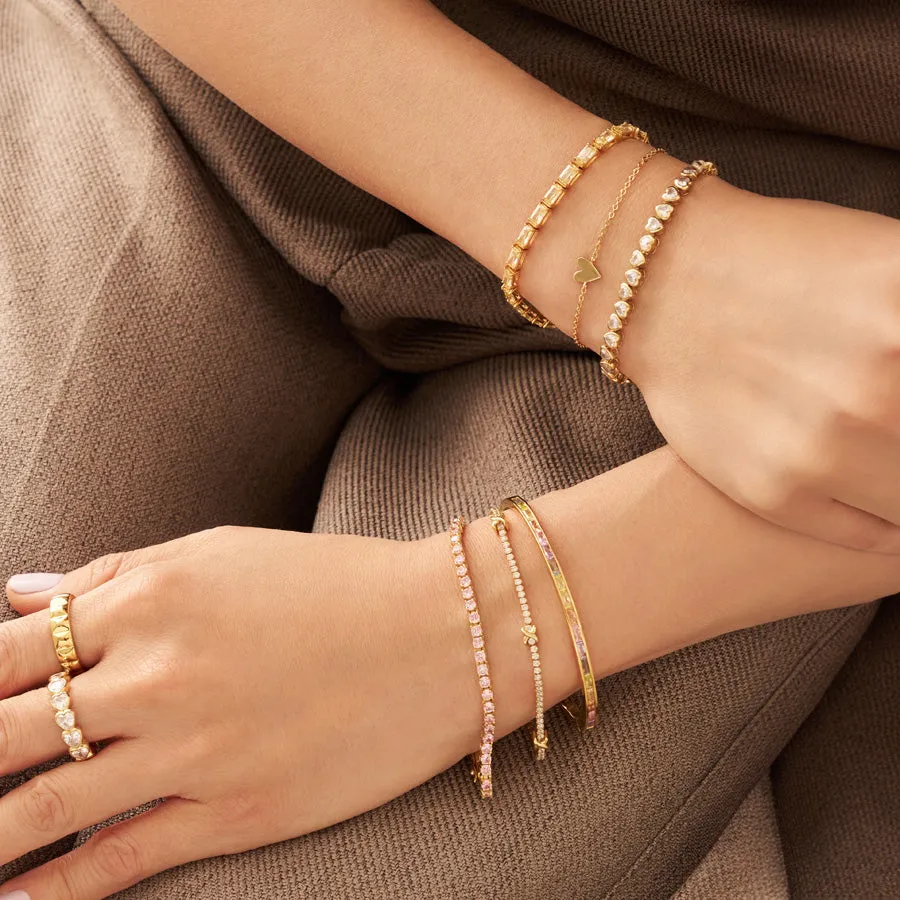 Pave 14K Gold Vermeil Blush Tennis Bracelet sold by Wanderlust and Co product image thumbnail 2