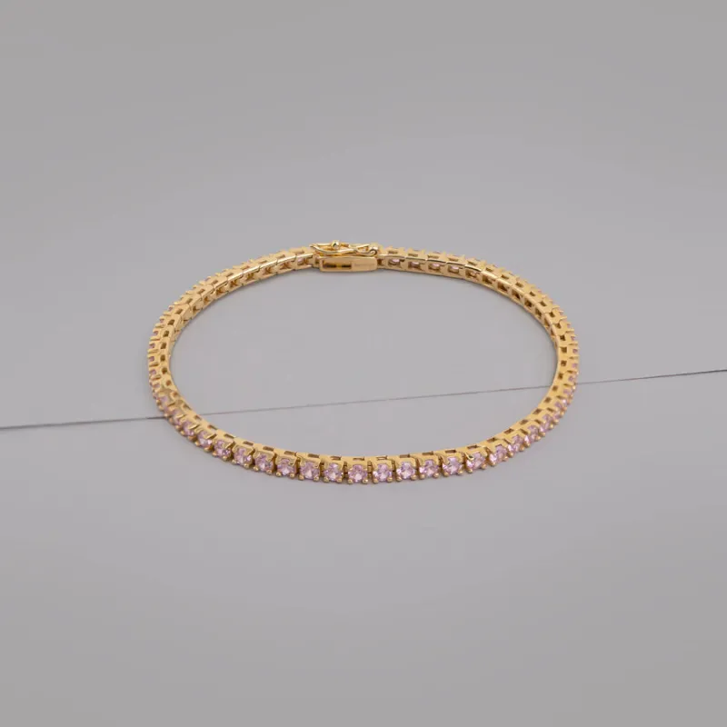 Pave 14K Gold Vermeil Blush Tennis Bracelet sold by Wanderlust and Co