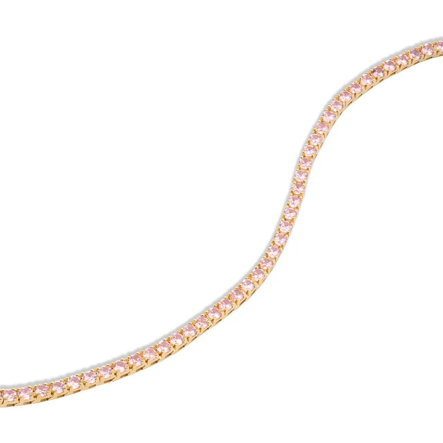 Pave 14K Gold Vermeil Blush Tennis Bracelet sold by Wanderlust and Co product image thumbnail 5