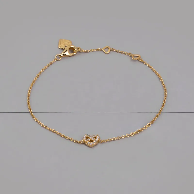 Heart Pretzel 14K Gold Vermeil Bracelet sold by Wanderlust and Co