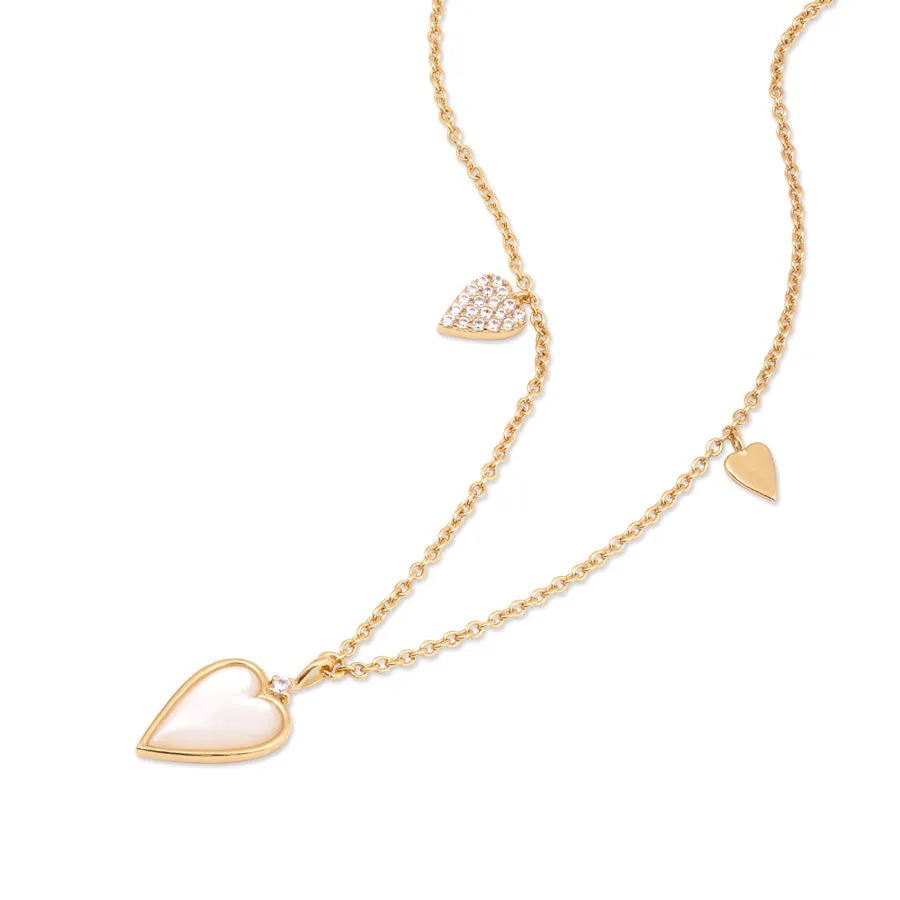 Heart Trio 14K Gold Vermeil Necklace sold by Wanderlust and Co product image thumbnail 4