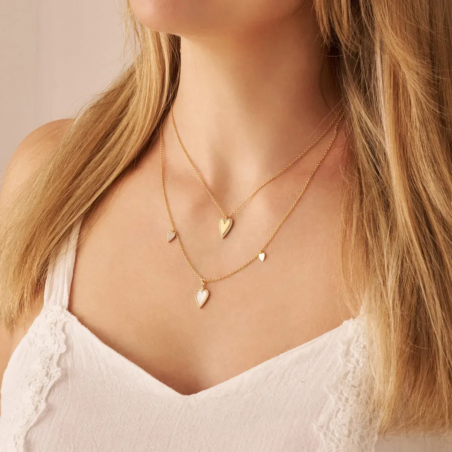 Heart Trio 14K Gold Vermeil Necklace sold by Wanderlust and Co product image thumbnail 2