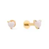 Heart Opal 14K Gold Vermeil Flat Back Earrings sold by Wanderlust and Co