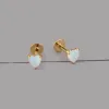 Heart Opal 14K Gold Vermeil Flat Back Earrings sold by Wanderlust and Co