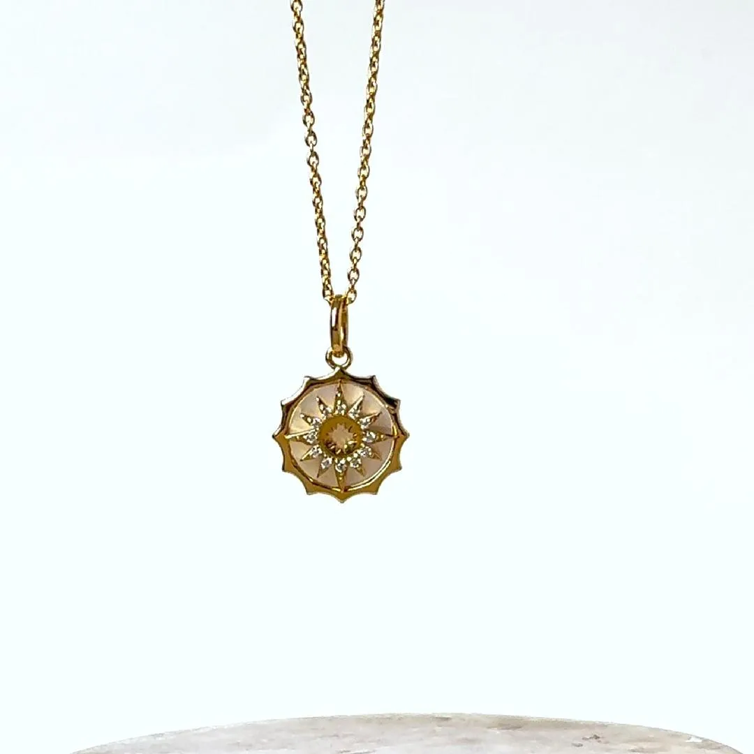 Sunlit Mother Of Pearl 14K Gold Vermeil Pendant sold by Wanderlust and Co product image thumbnail 3