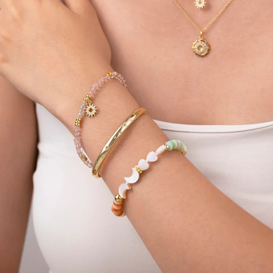 Sun Hues Beaded Gold Bracelet sold by Wanderlust and Co product image thumbnail 2