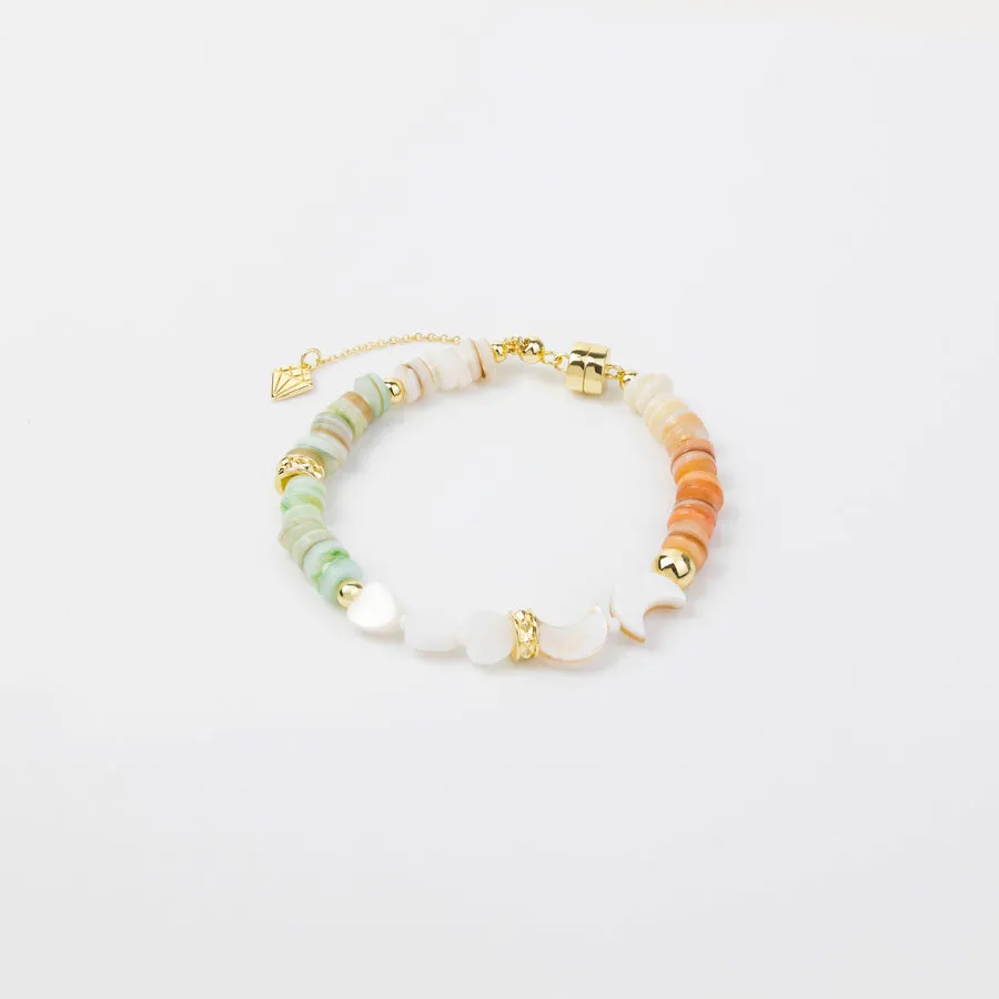Aura Beaded Gold Bracelet sold by Wanderlust and Co
