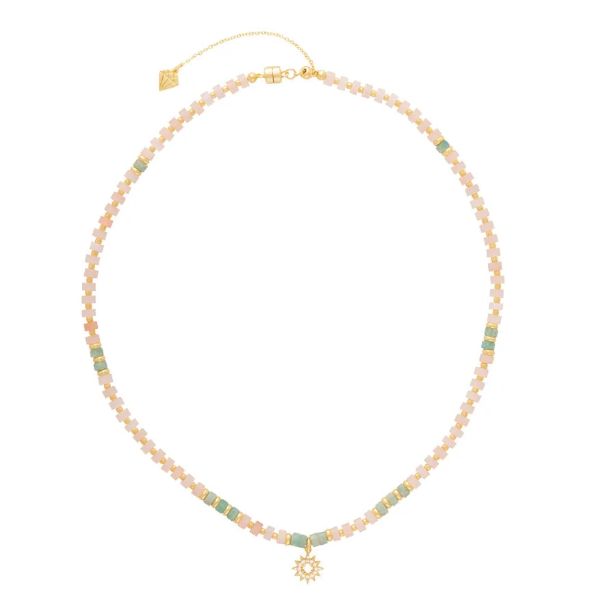 Sun Hues Beaded Gold Necklace sold by Wanderlust and Co product image thumbnail 4