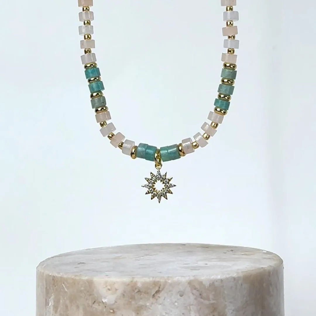 Sun Hues Beaded Gold Necklace sold by Wanderlust and Co product image thumbnail 3