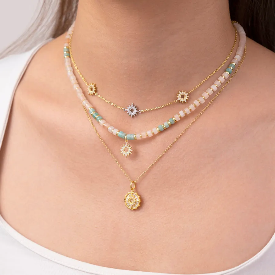 Sun Hues Beaded Gold Necklace sold by Wanderlust and Co product image thumbnail 2