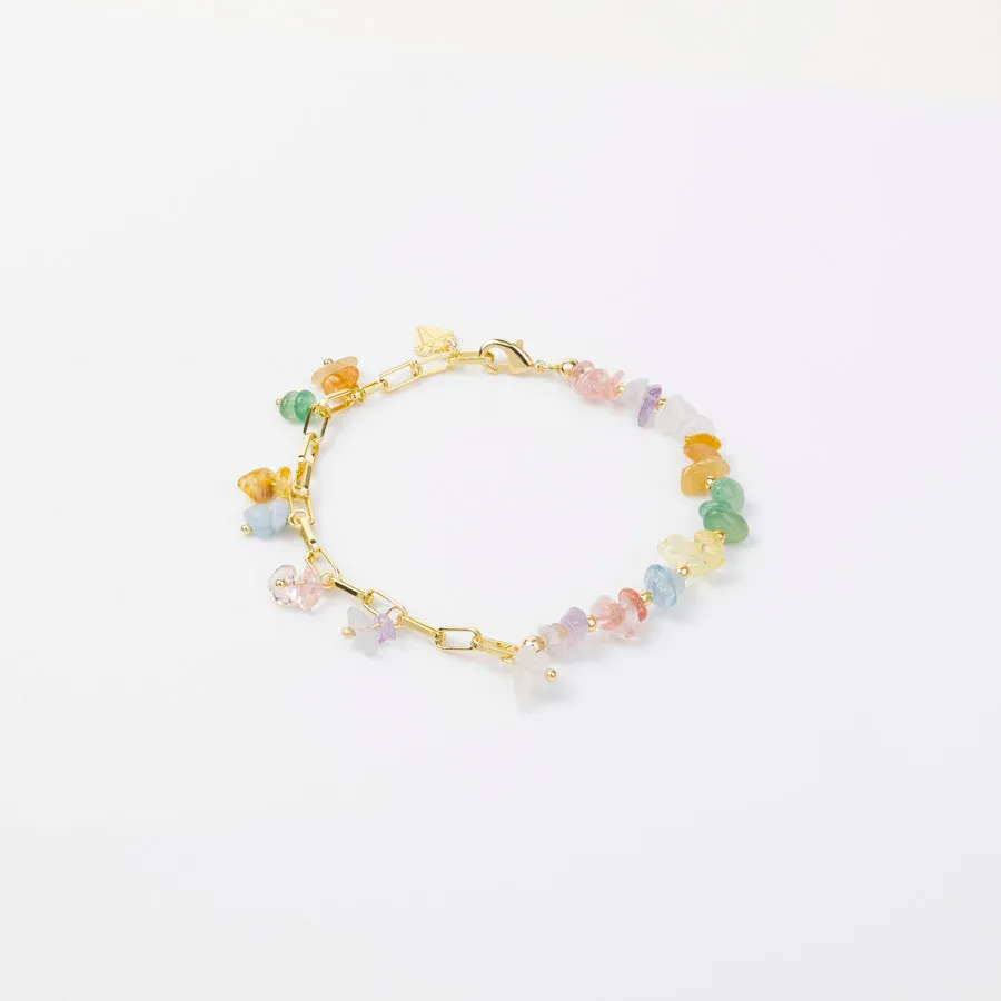 Kaleidoscope Beaded Gold Bracelet sold by Wanderlust and Co