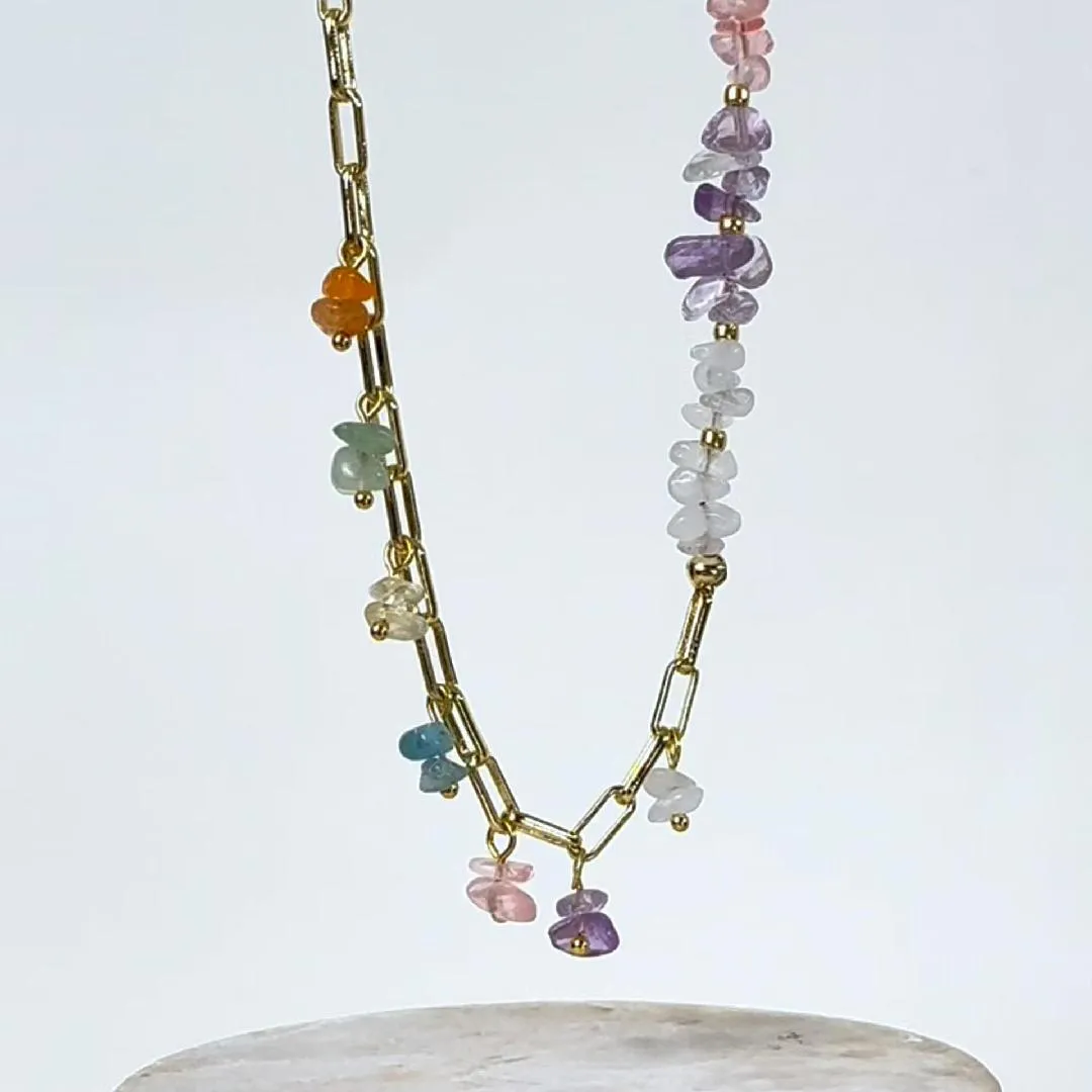 Kaleidoscope Beaded Gold Necklace sold by Wanderlust and Co product image thumbnail 3