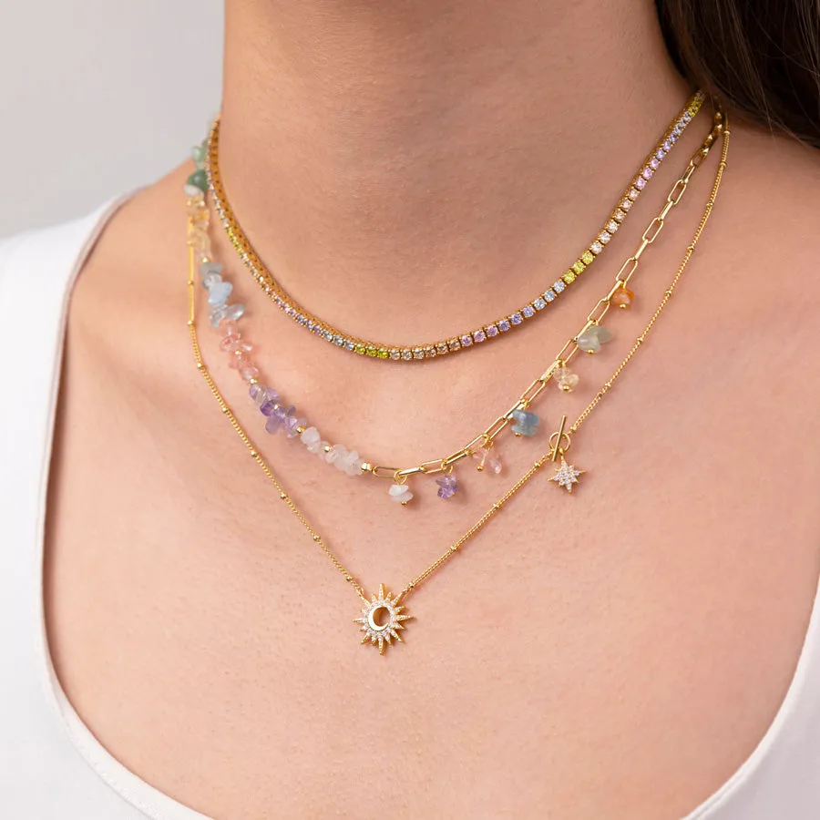 Kaleidoscope Beaded Gold Necklace sold by Wanderlust and Co product image thumbnail 2